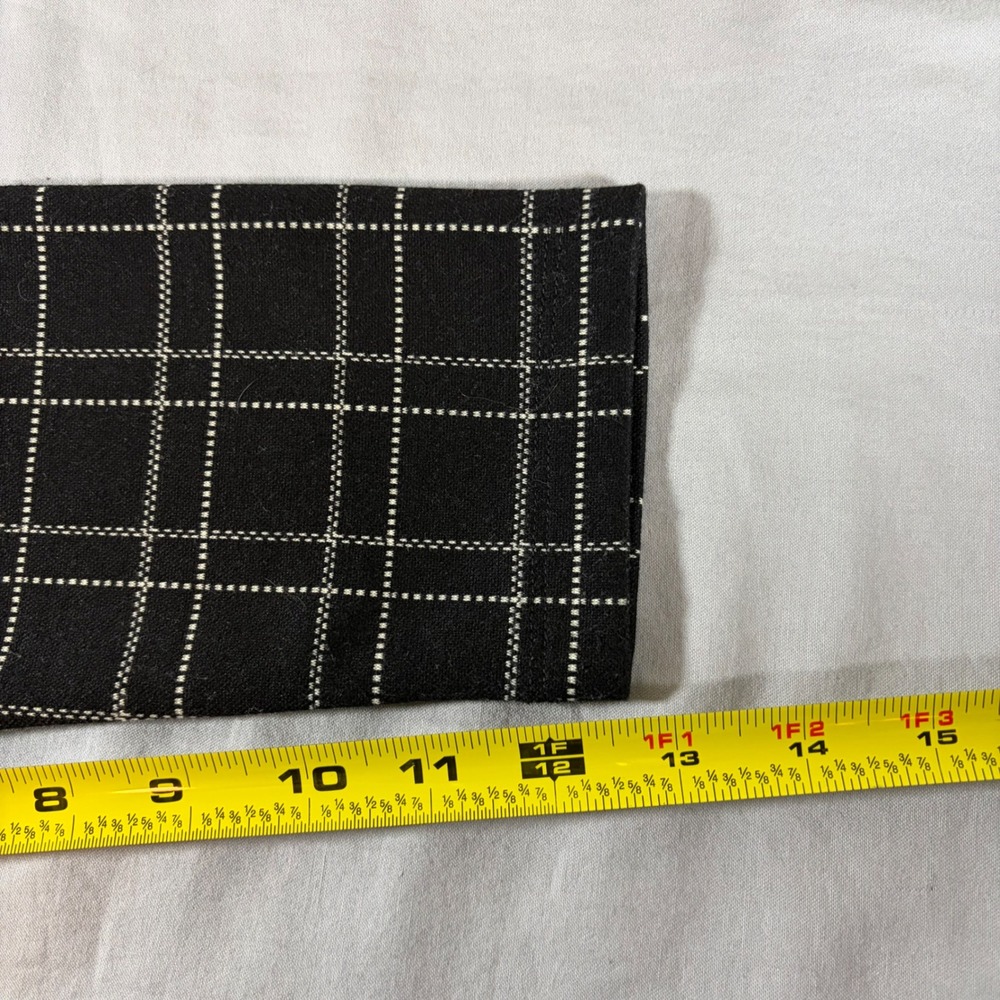 J.McLaughlin Women Black White Windowpane Plaid Gold Button Mock Neck Dress S - Picture 7 of 9